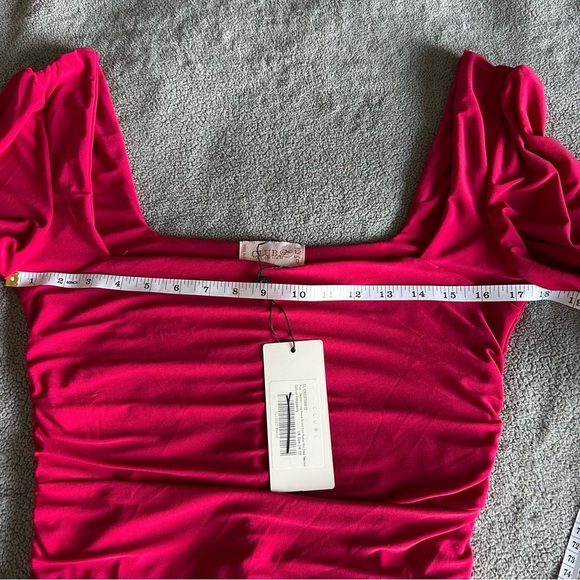 Club L London Muse Raspberry, Pink, Red Ruched Bodycon, Club, Baddie, Dress - Picture 8 of 10